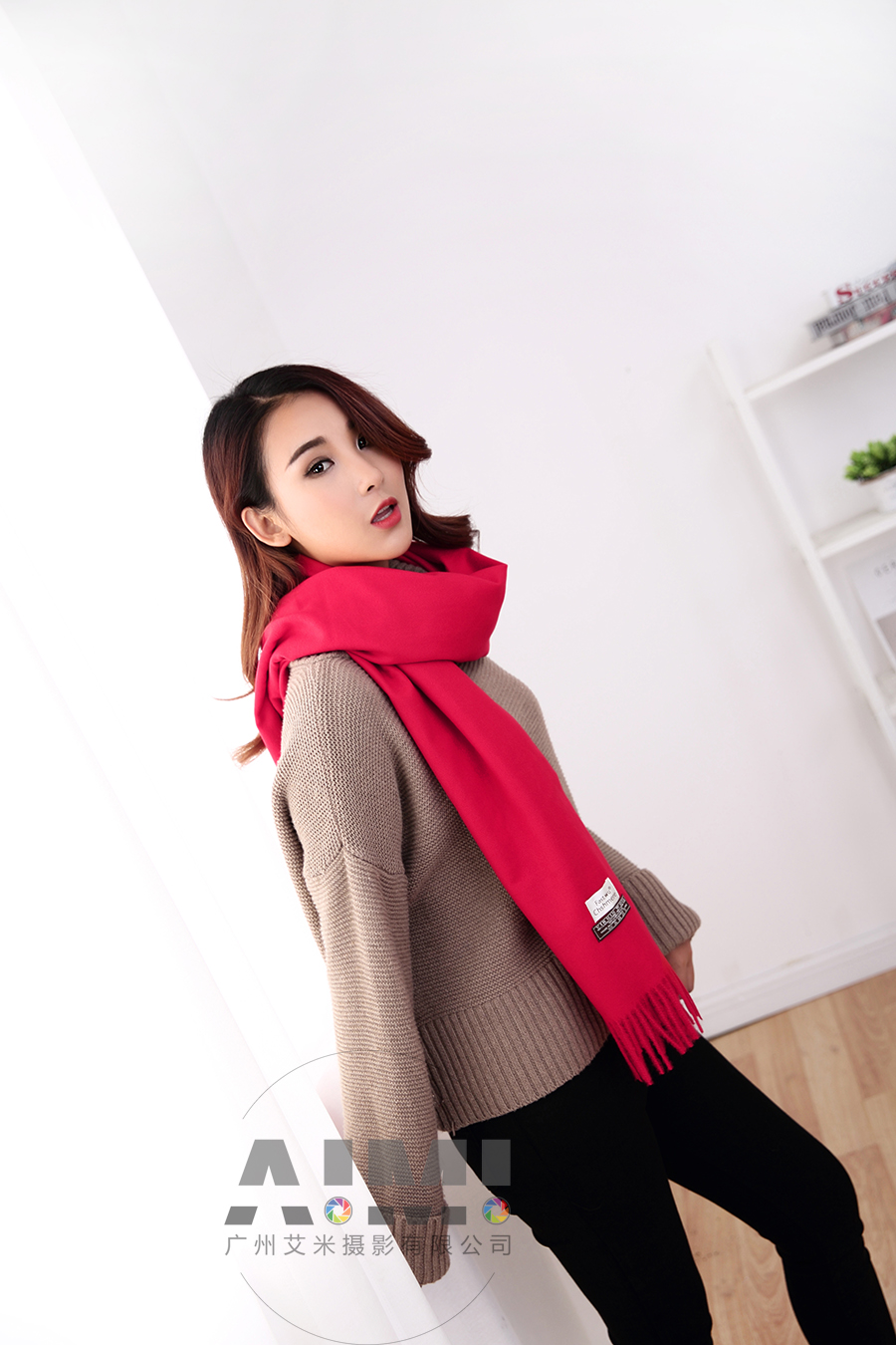 围巾模特拍摄 服装配饰场景摄影
