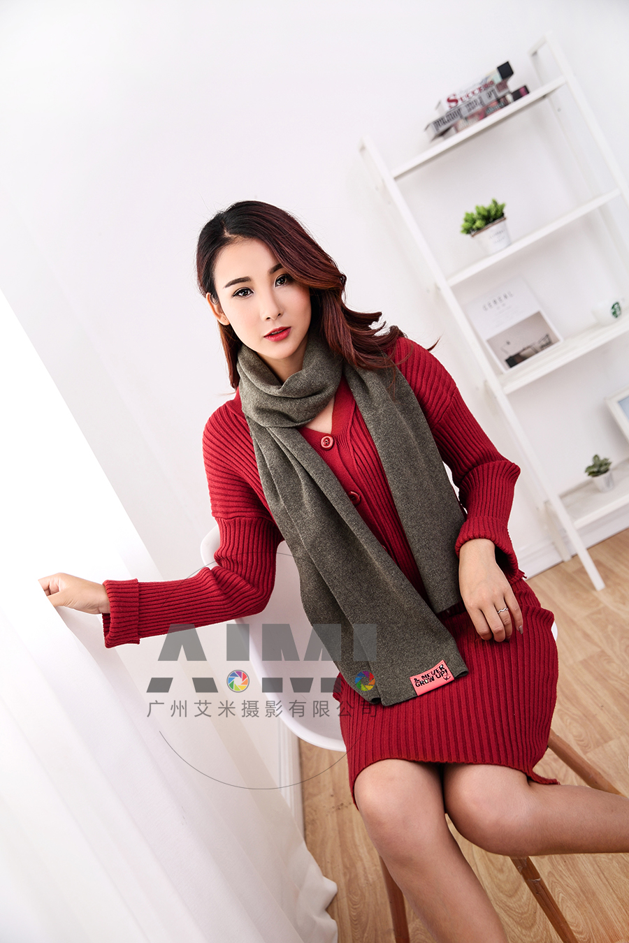 围巾模特拍摄 服装配饰场景摄影