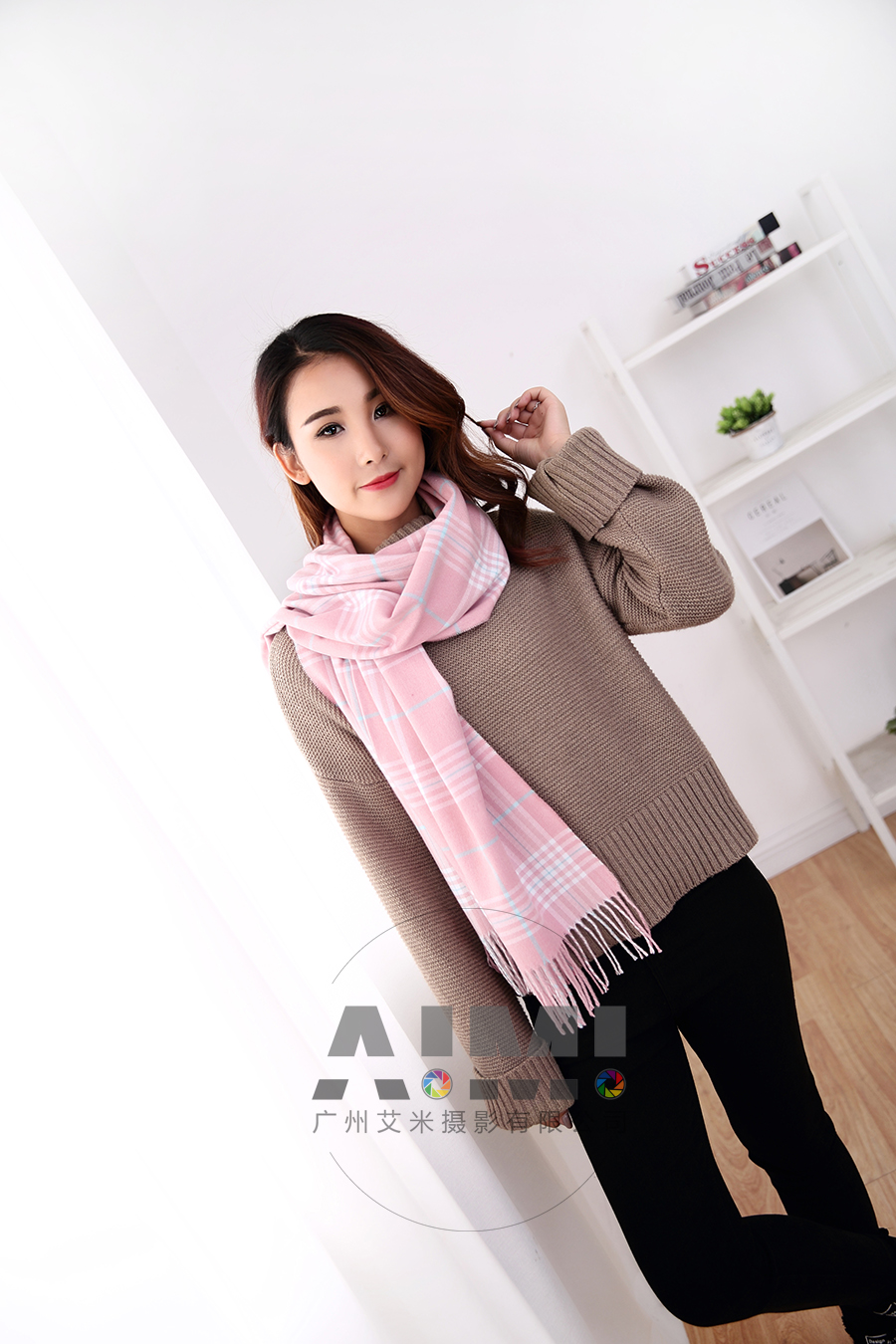 围巾模特拍摄 服装配饰场景摄影