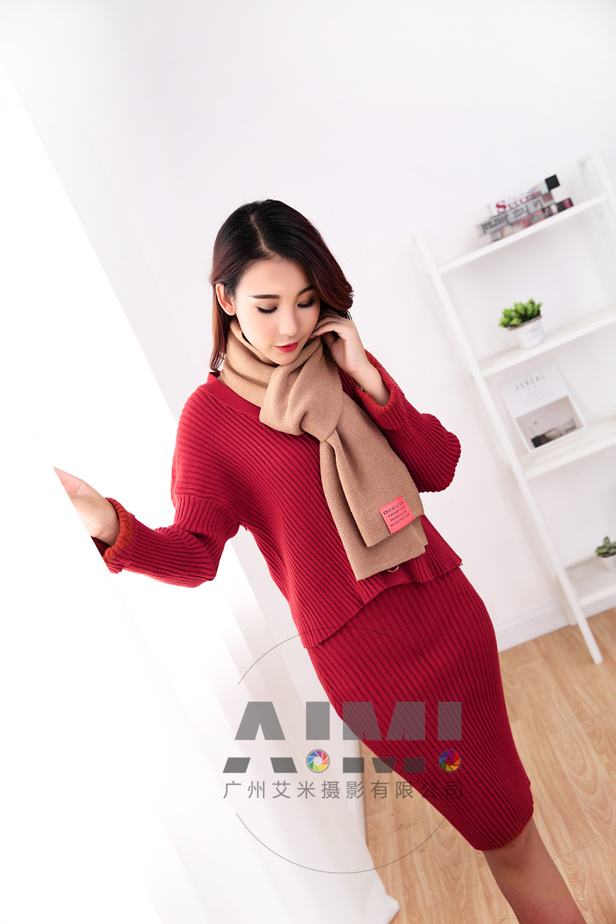 围巾模特拍摄 服装配饰场景摄影