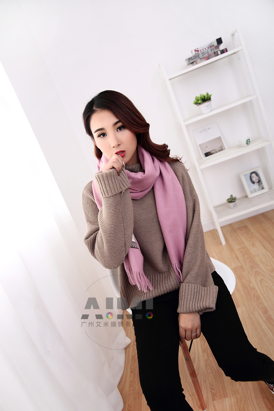 围巾模特拍摄 服装配饰场景摄影