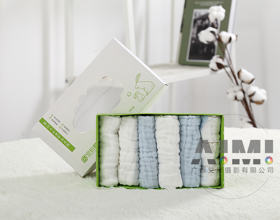婴儿小方巾场景拍摄：与安织爱合作案例