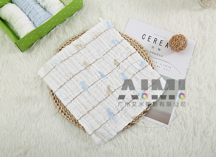 婴儿小方巾场景拍摄：与安织爱合作案例