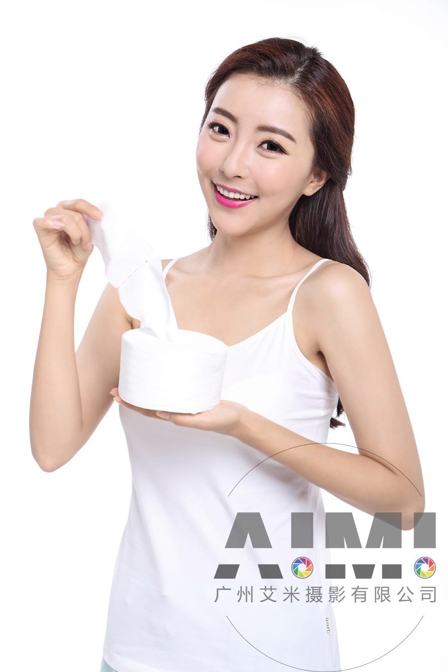 化妆棉模特拍摄：与俊丽妮合作案例